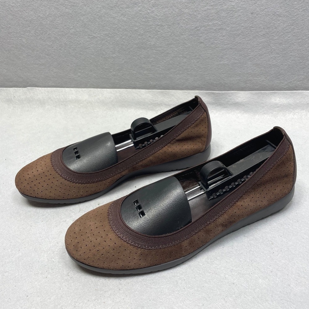 Cole Haan Gilmore Ballet Flats Womens 8.5B Brown Perforated Suede Leather